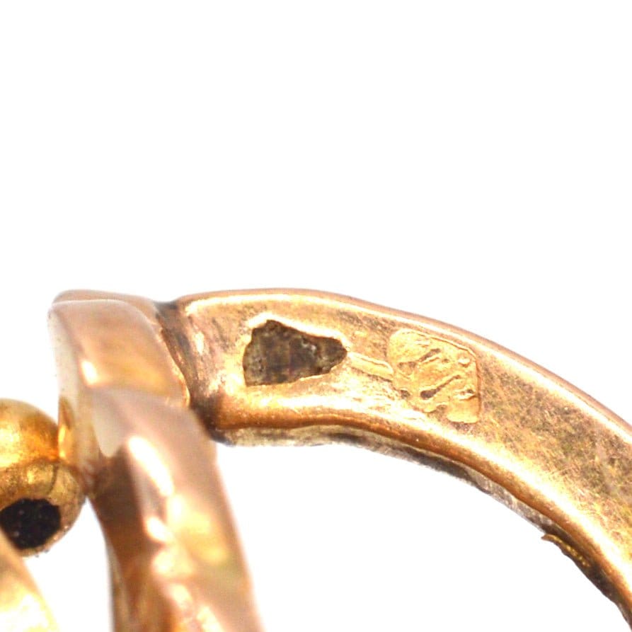 French 19th Century 18ct Gold Mini Hoop "Dormeuses" Earrings
