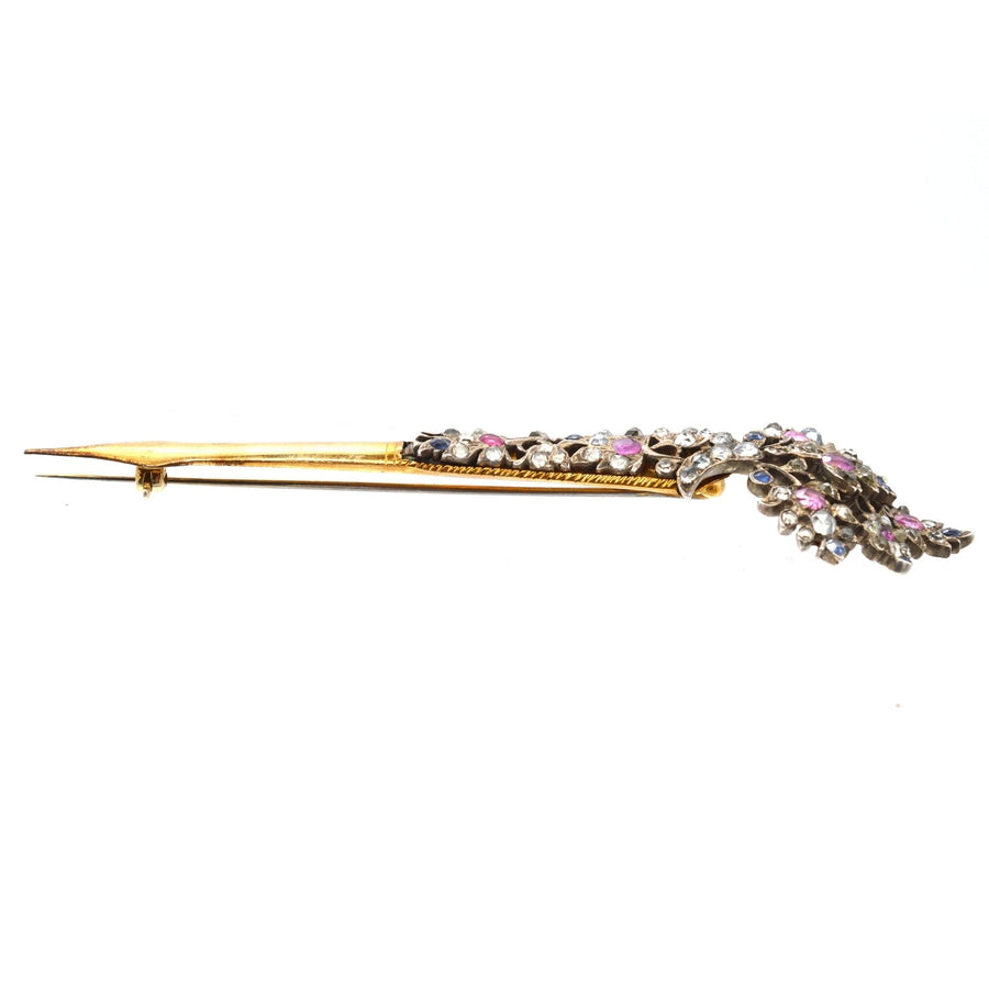 Late 19th Century Sri Lankan Silver & Gold Kondakoora Hairpin / Brooch