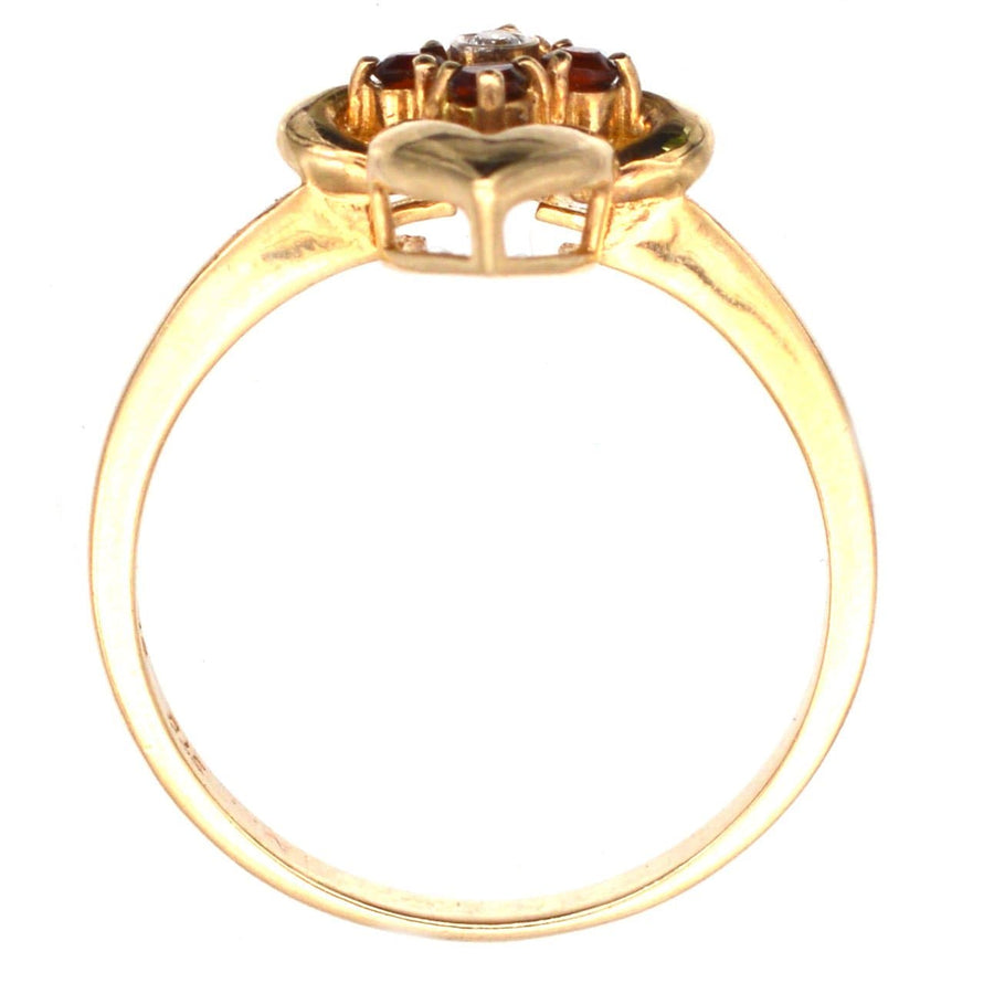 Late 20th Century 18ct Gold, Hessonite Garnet & Diamond Ring | Parkin and Gerrish | Antique & Vintage Jewellery