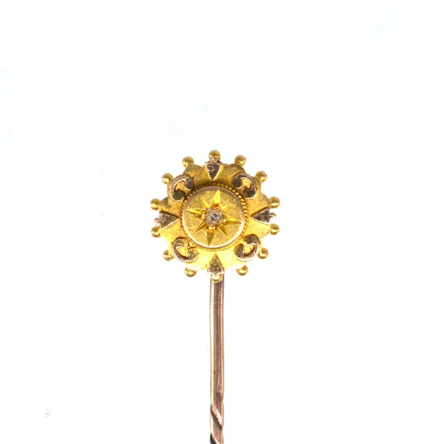 Late Victorian 15ct Gold Star Tie Pin