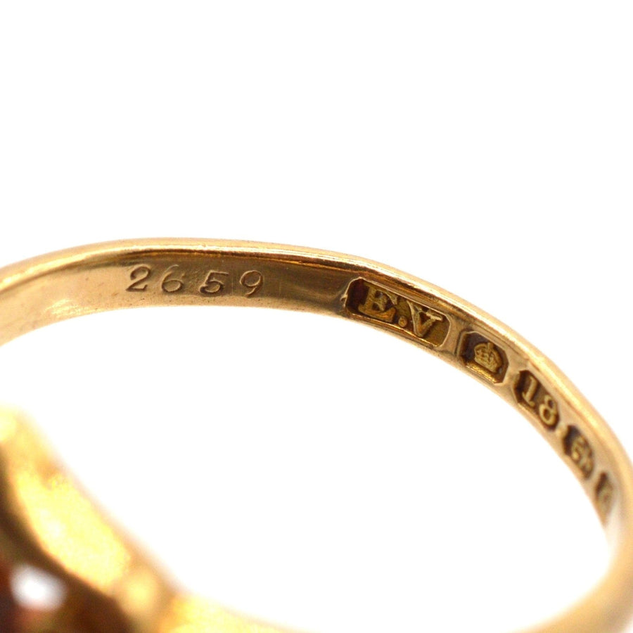 Late Victorian 18ct Gold, Sapphire and Diamond Three Stone Crossover Ring