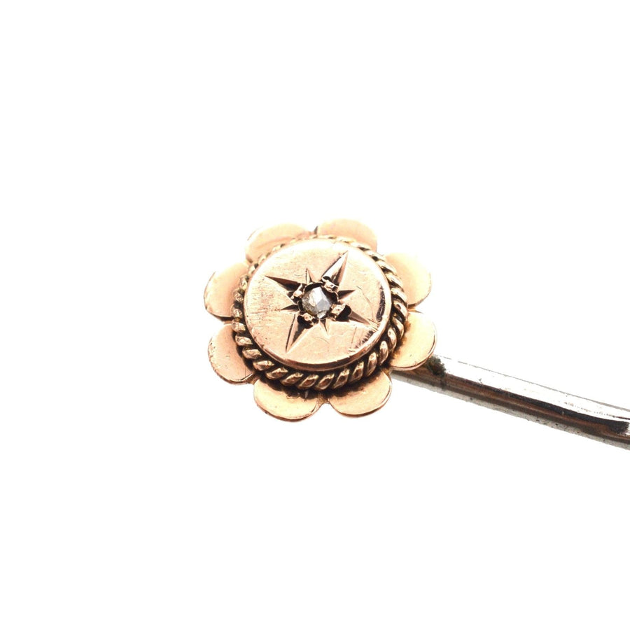 Late Victorian 9ct Gold, Diamond Star Tie Pin