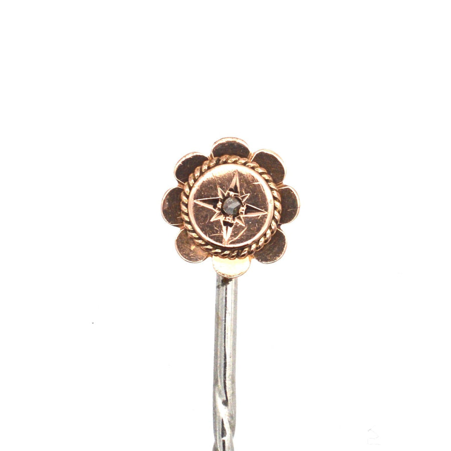 Late Victorian 9ct Gold, Diamond Star Tie Pin
