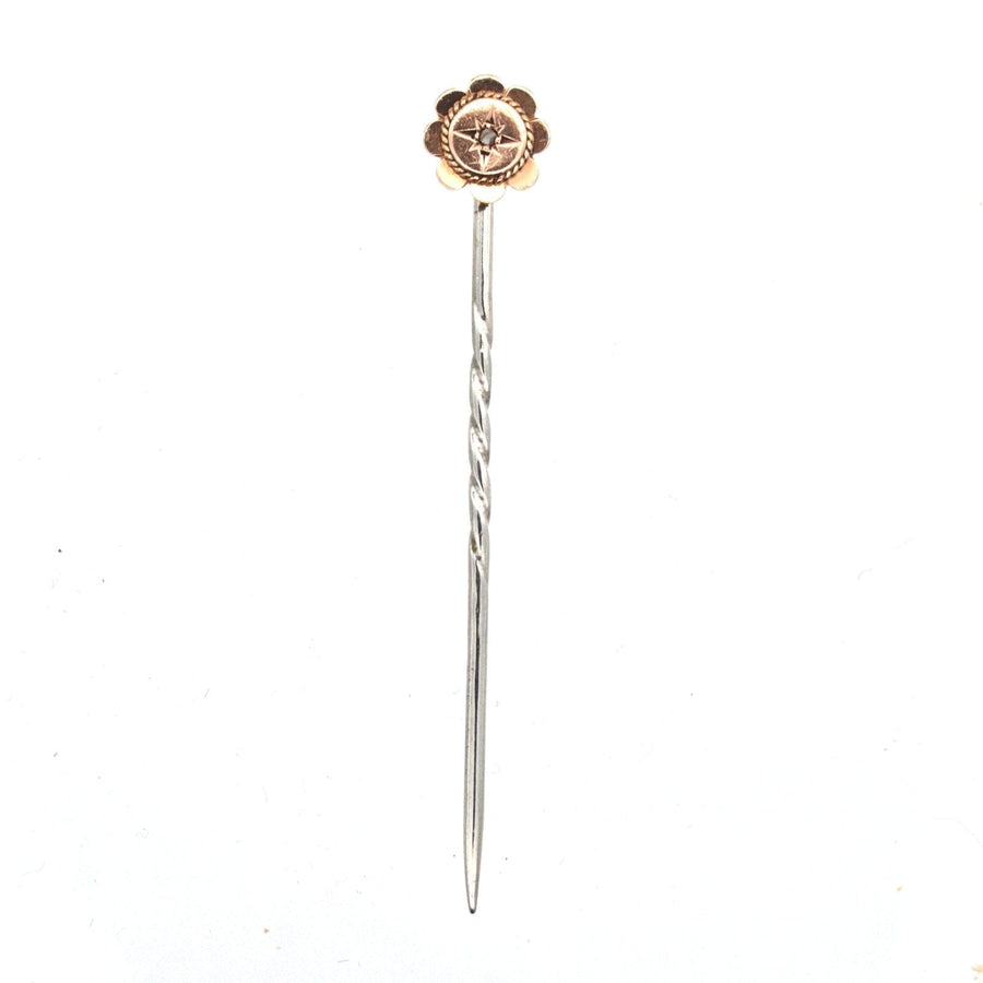 Late Victorian 9ct Gold, Diamond Star Tie Pin