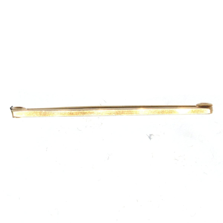 Mid Century 9ct Gold Flat Bar Brooch by Henry Griffith & Sons Ltd, made in 1959, elegant accessory for lapels or ties.