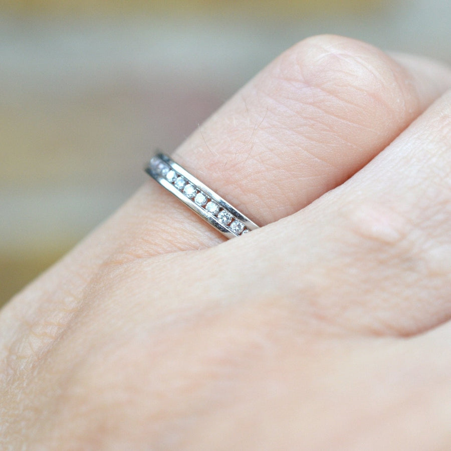 Modern 18ct White Gold Diamond Channel Setting Eternity Ring | Parkin and Gerrish | Antique & Vintage Jewellery
