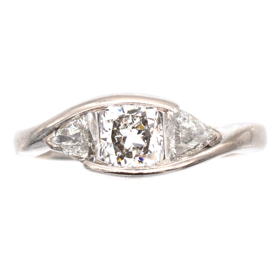 Modern 18ct White Gold, Three Stone Diamond Ring | Parkin and Gerrish | Antique & Vintage Jewellery