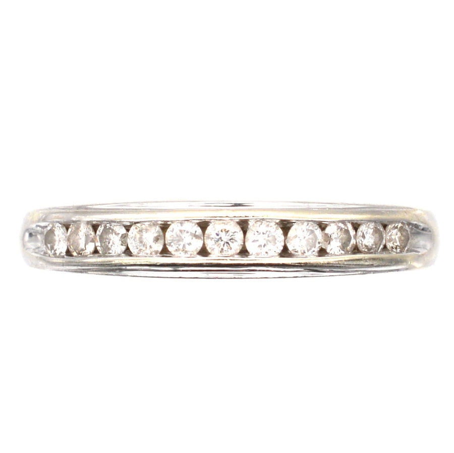 Modern 9ct White Gold, Diamond Half Eternity Ring | Parkin and Gerrish | Antique & Vintage Jewellery