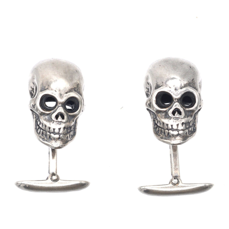 Modern Silver Skull cufflinks | Parkin and Gerrish | Antique & Vintage Jewellery