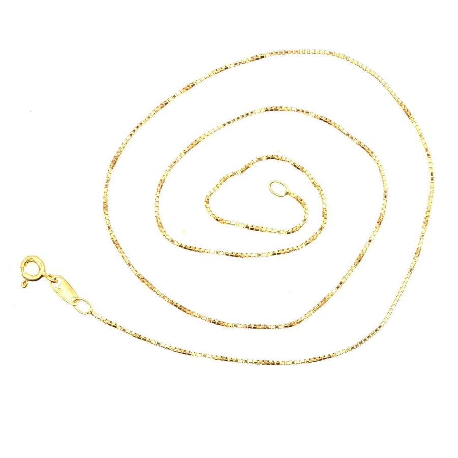 Modern Solid 18ct Gold Box Link Chain 18"/45cm (0.9cm width)