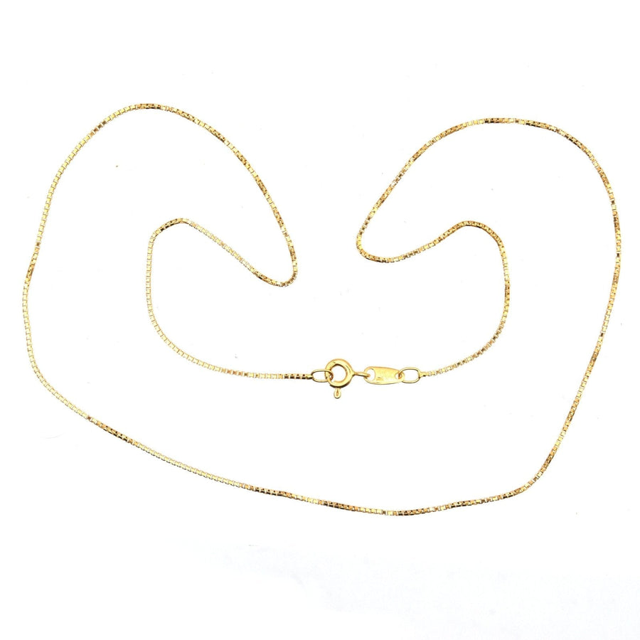 Modern Solid 18ct Gold Box Link Chain 18"/45cm (0.9cm width)