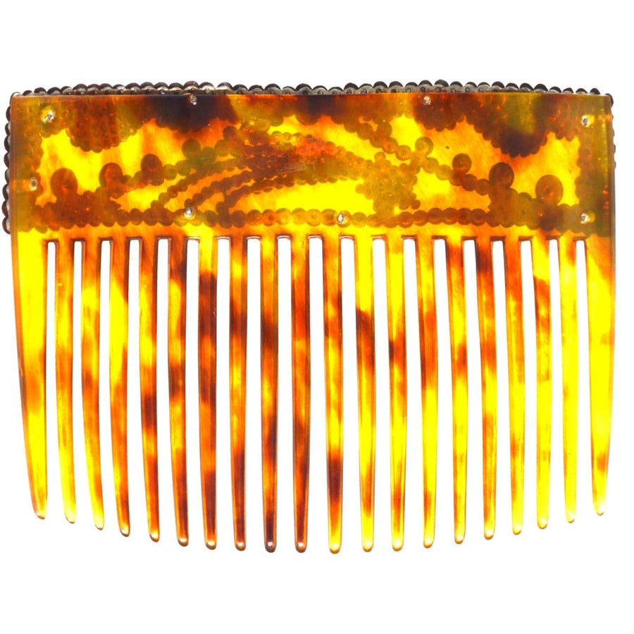 Regency Tortoiseshell and Cut Steel Hair Comb with a Shooting Star