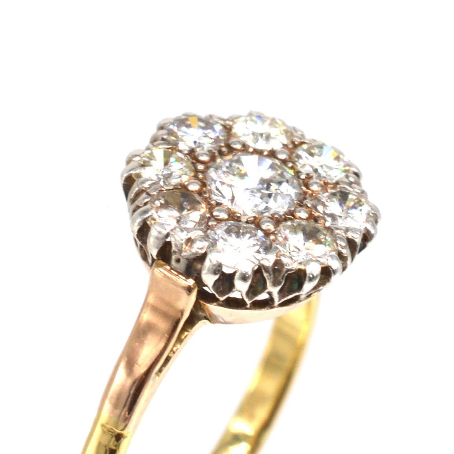 Retro 18ct Gold 1.1 Carat Diamond Cluster Ring | Parkin and Gerrish | Antique & Vintage Jewellery