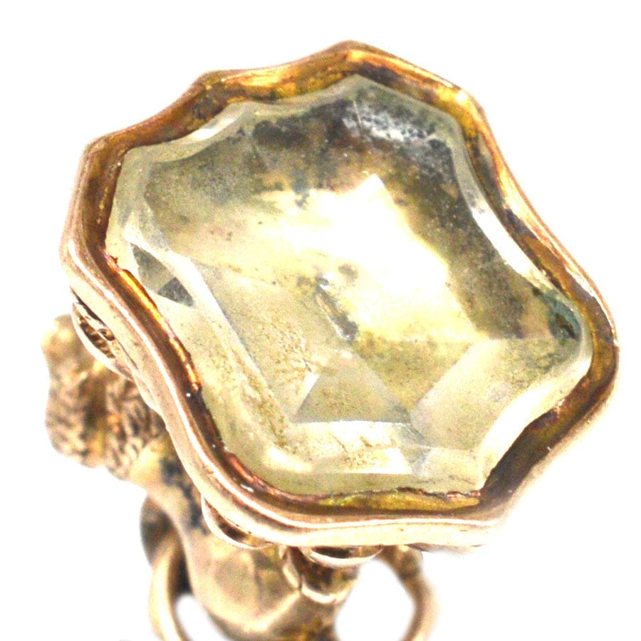 Small Georgian Gold Cased Poodle Pendant with Rock Crystal Seal