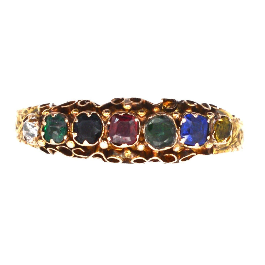 Victorian 15ct Gold Acrostic Ring Spelling 'Dearest'