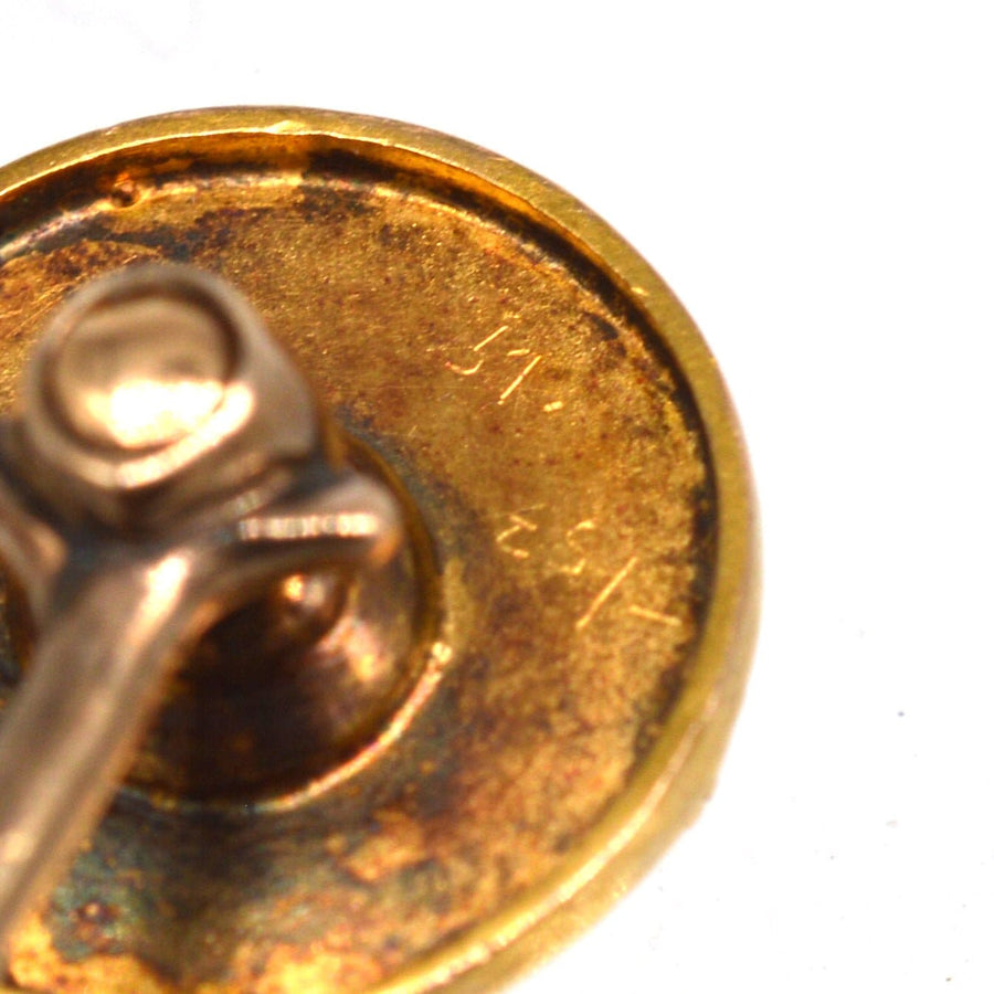 Victorian 15ct Gold Circle Tie Pin with a Ruby