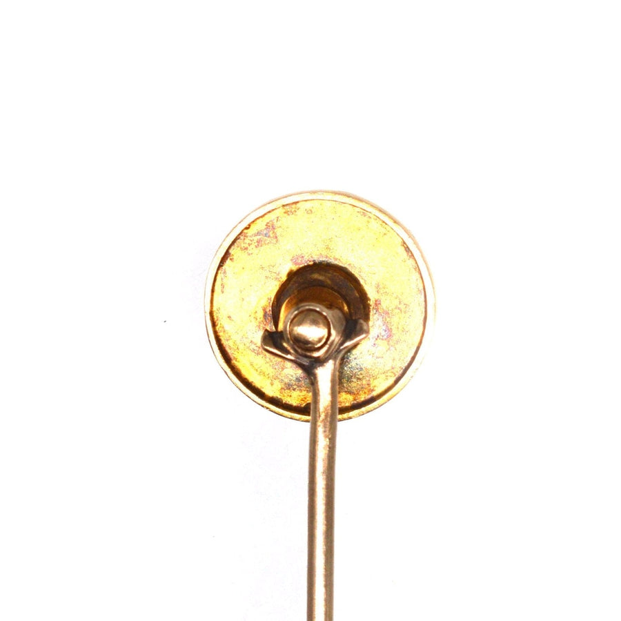 Victorian 15ct Gold Circle Tie Pin with a Ruby