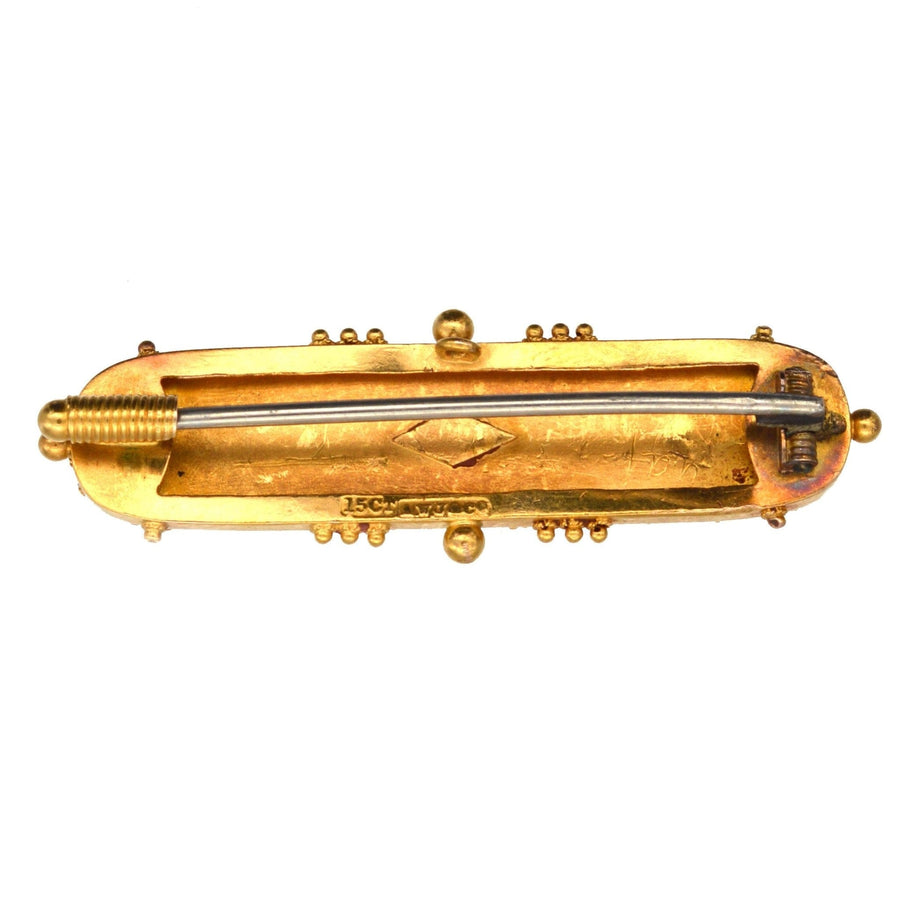 Victorian 15ct Gold Etruscan Revival Brooch