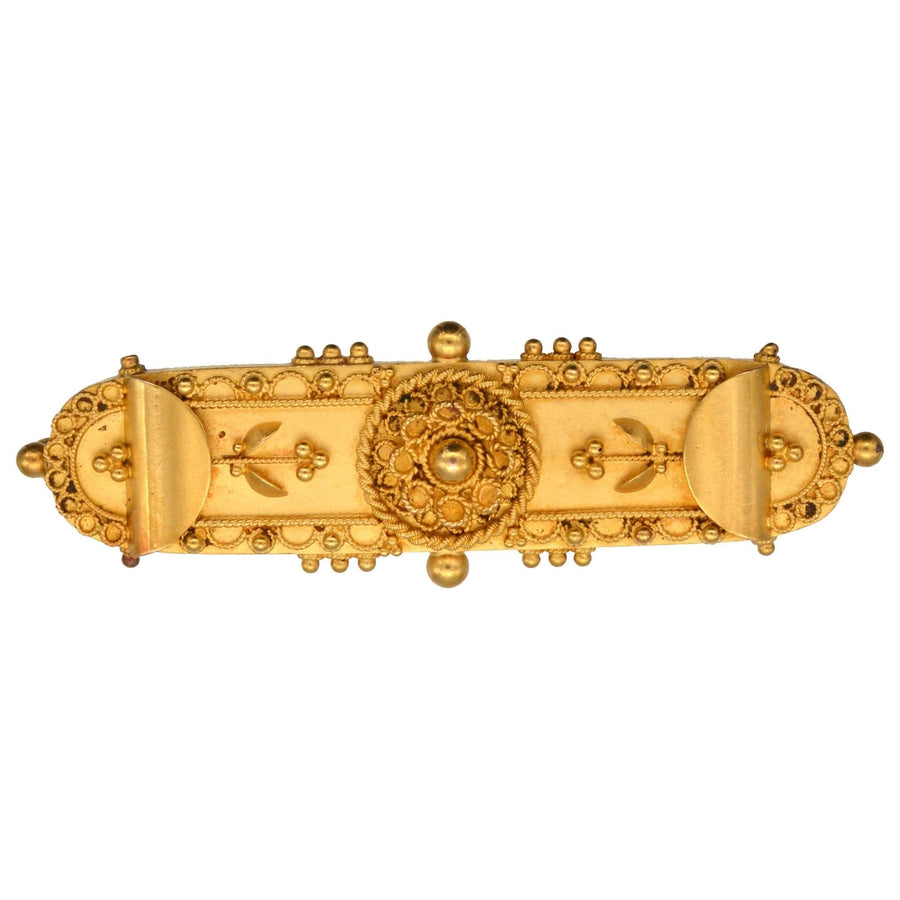 Victorian 15ct Gold Etruscan Revival Brooch