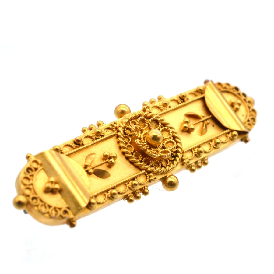 Victorian 15ct Gold Etruscan Revival Brooch