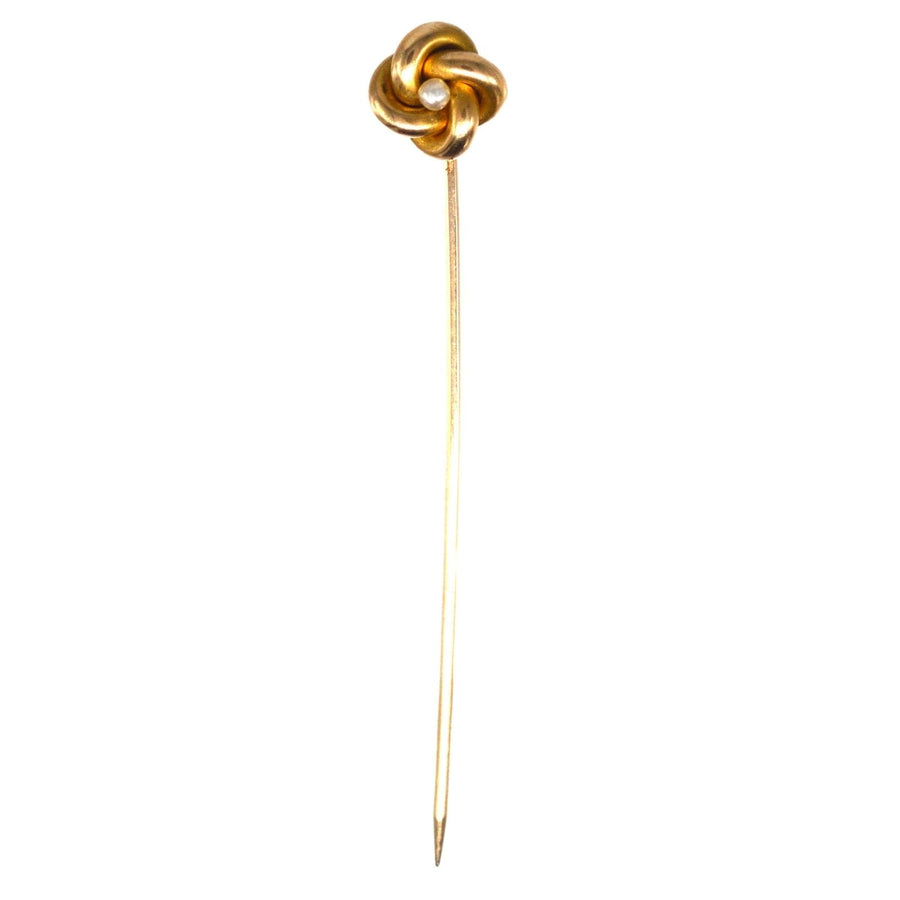 Victorian 15ct Gold Knot and Pearl Tie Pin | Parkin and Gerrish (UK)