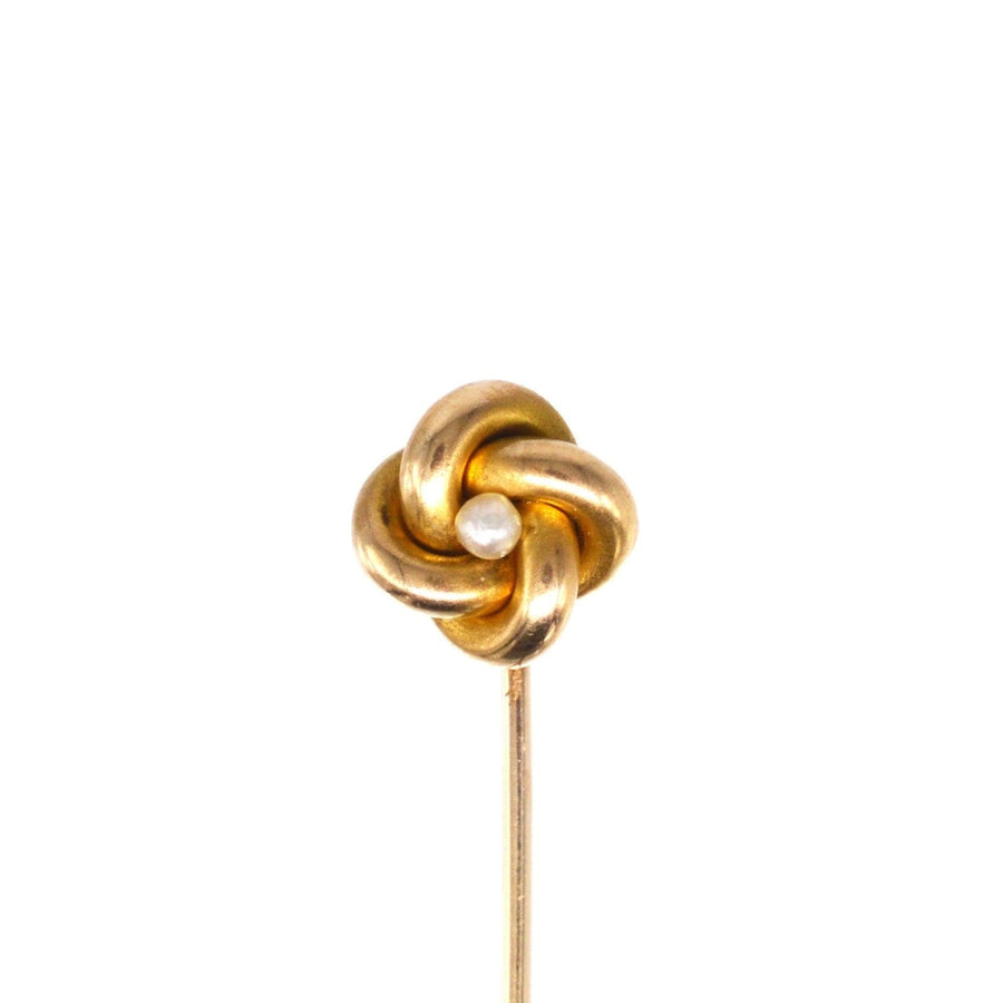 Victorian 15ct Gold Knot and Pearl Tie Pin | Parkin and Gerrish (UK)