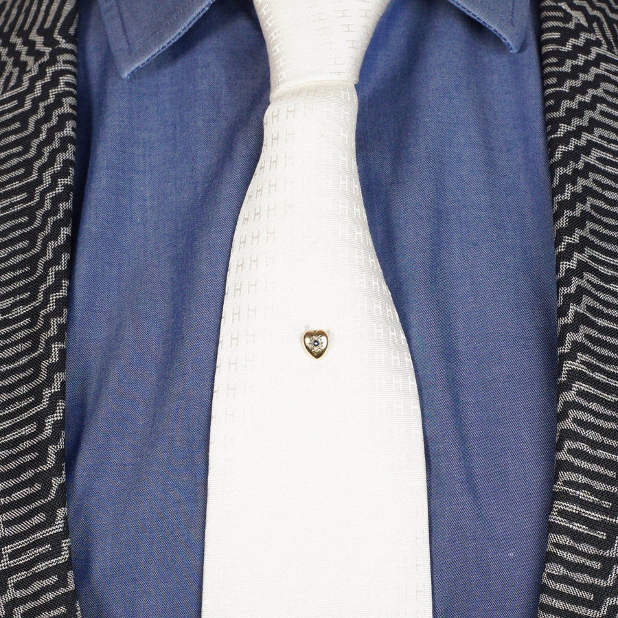 Victorian 15ct Gold, Sapphire & Diamond Heart Tie Pin