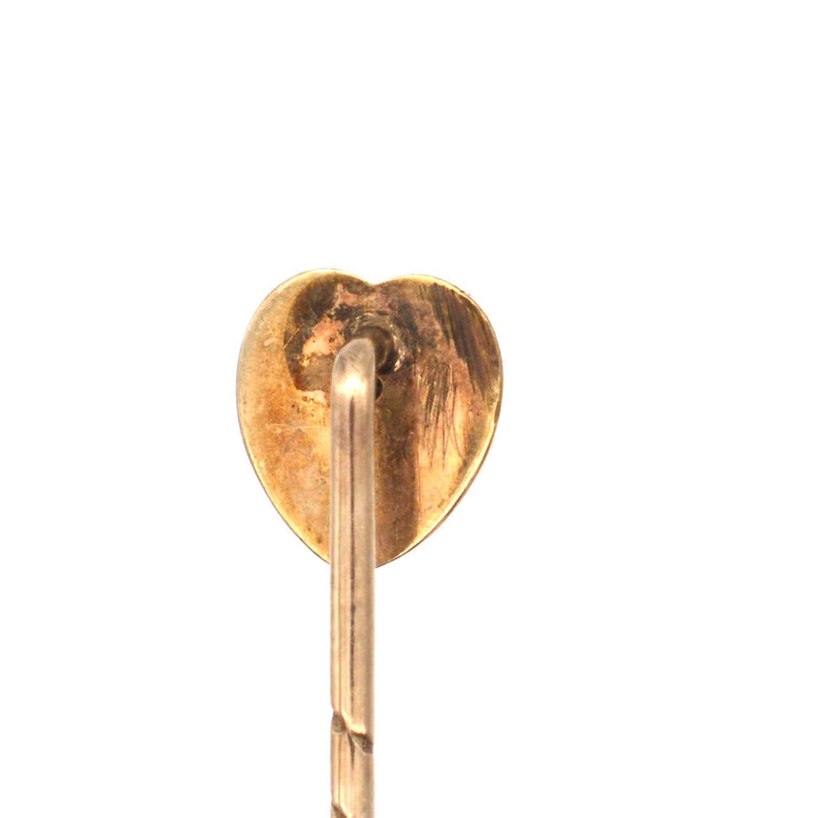 Victorian 15ct Gold, Sapphire & Diamond Heart Tie Pin