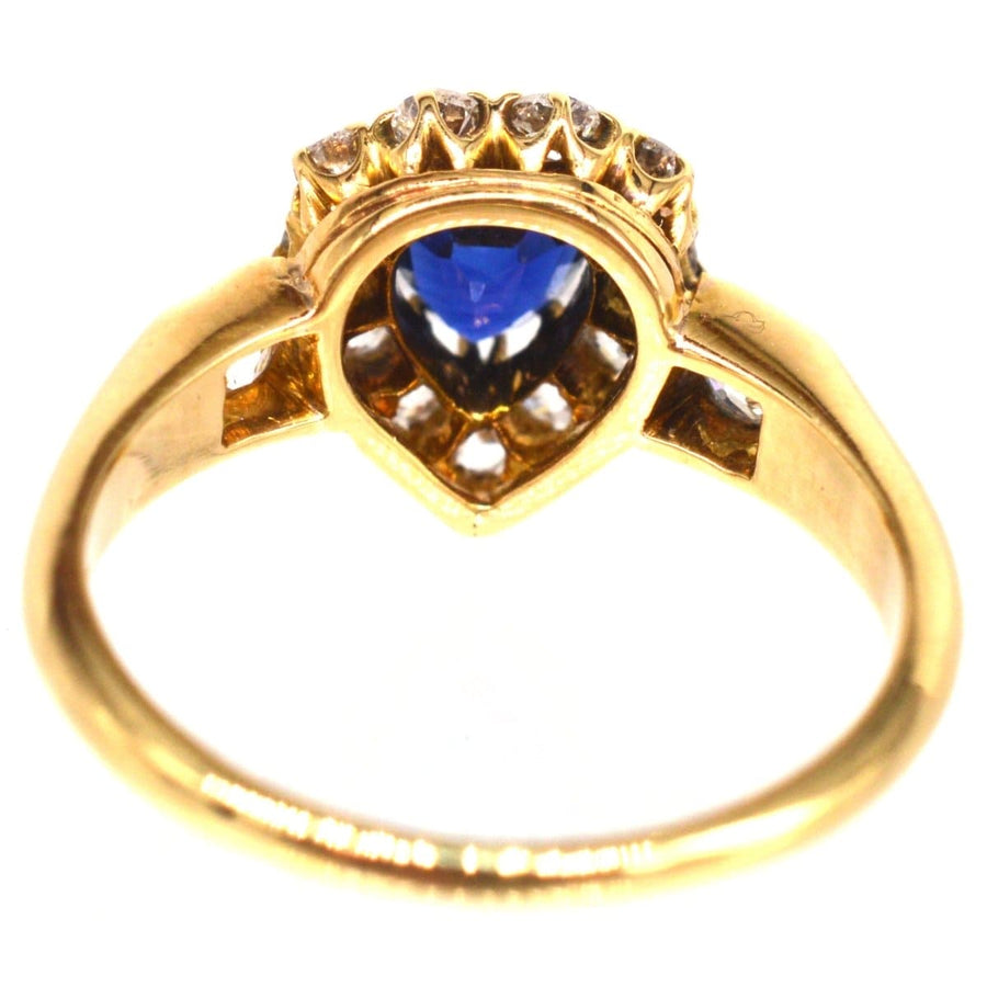 Victorian 18ct Gold Heart Shaped Sapphire and Diamond Cluster Ring | Parkin and Gerrish (UK)