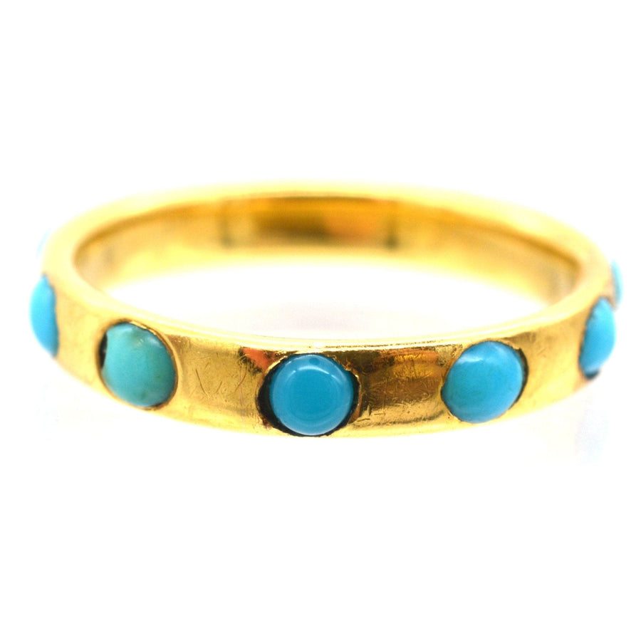 Victorian 18ct Gold & Turquoise Eternity Ring