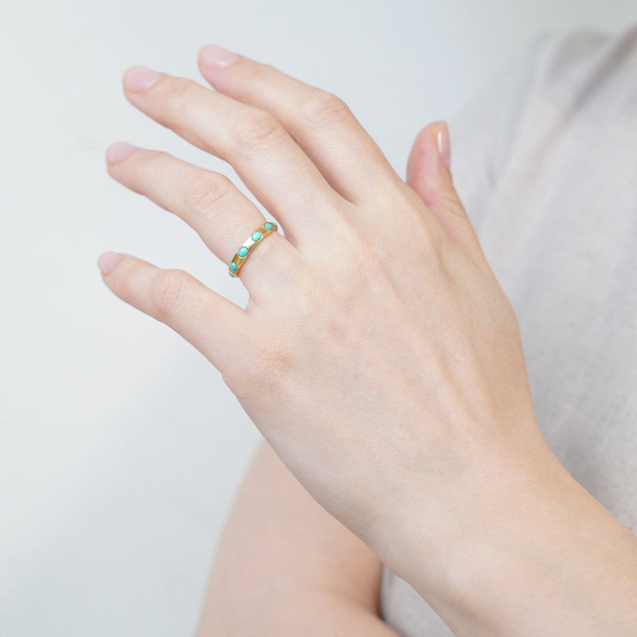 Victorian 18ct Gold & Turquoise Eternity Ring