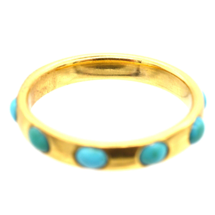 Victorian 18ct Gold & Turquoise Eternity Ring