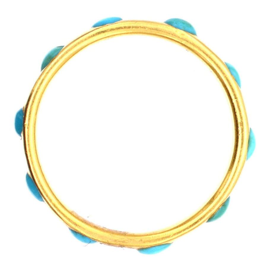 Victorian 18ct Gold & Turquoise Eternity Ring