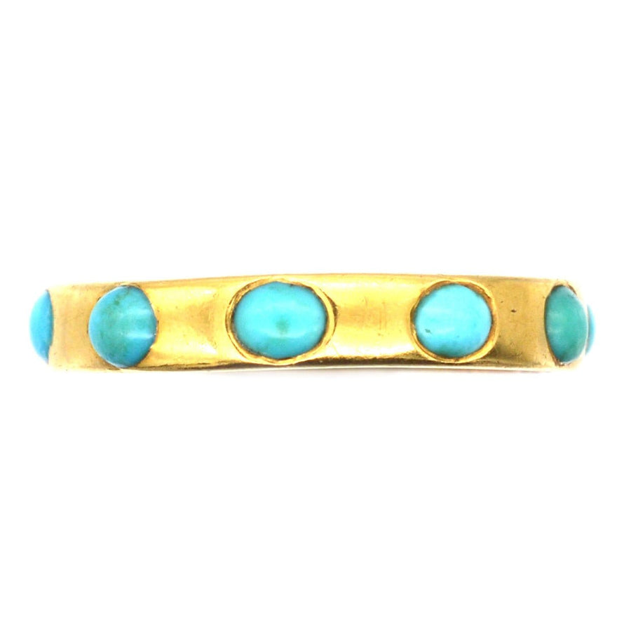 Victorian 18ct Gold & Turquoise Eternity Ring