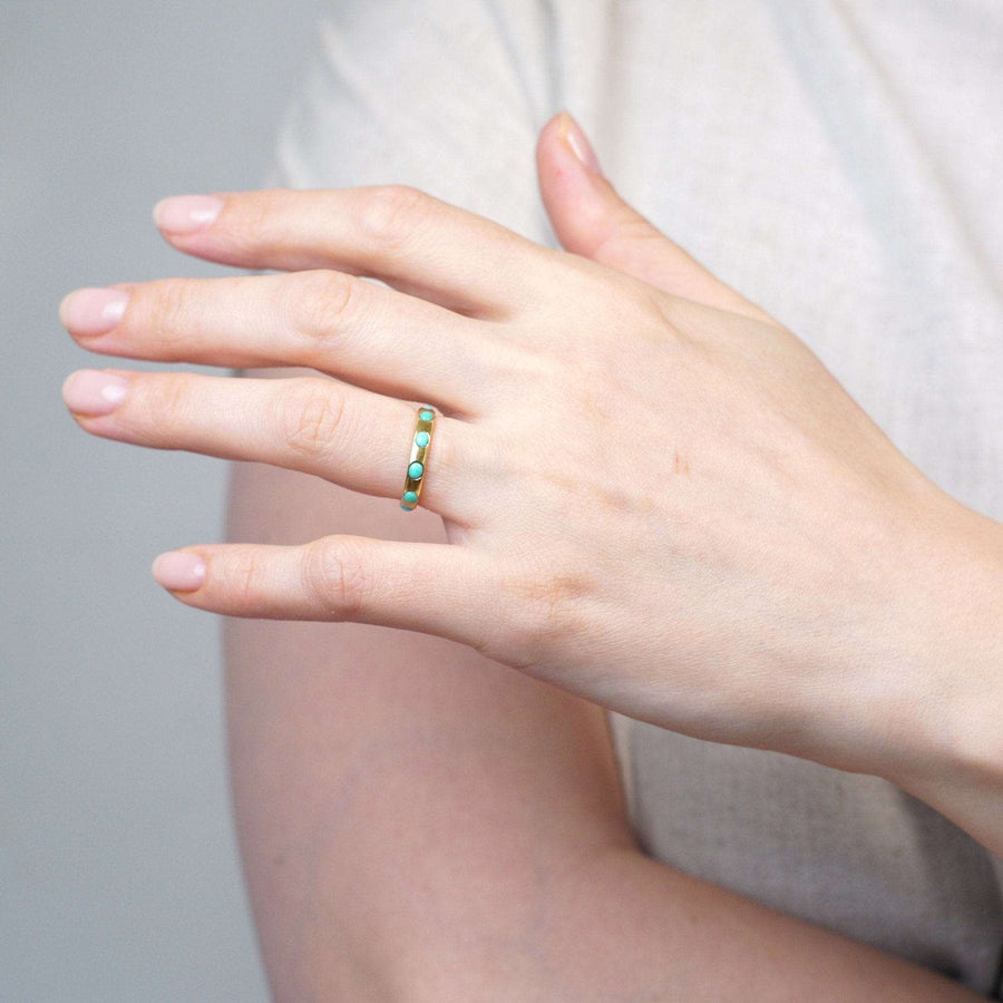 Victorian 18ct Gold & Turquoise Eternity Ring