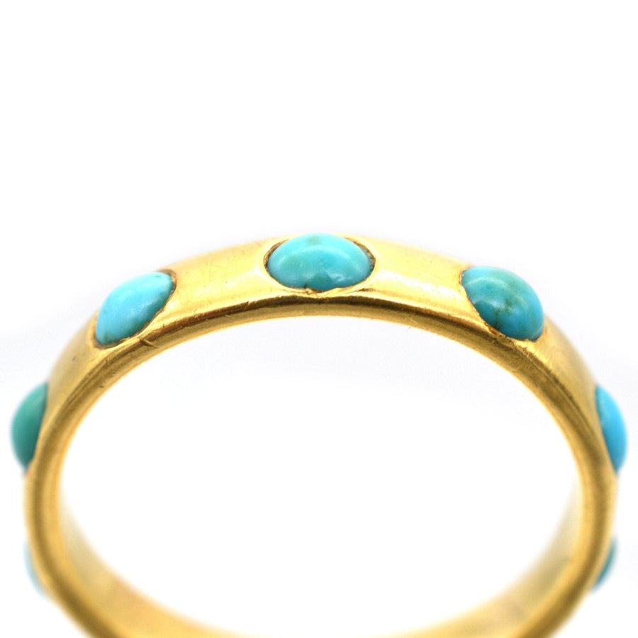 Victorian 18ct Gold & Turquoise Eternity Ring