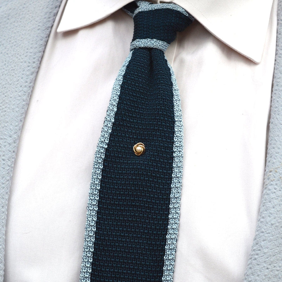 Victorian 9ct Gold Knot Twist Tie Pin with a Pearl | Parkin and Gerrish (UK)