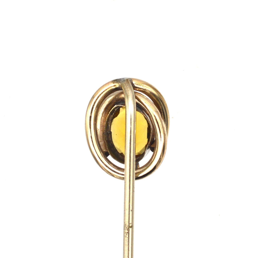 Victorian 9ct Gold, Orange (Citrine) Paste Tie Pin