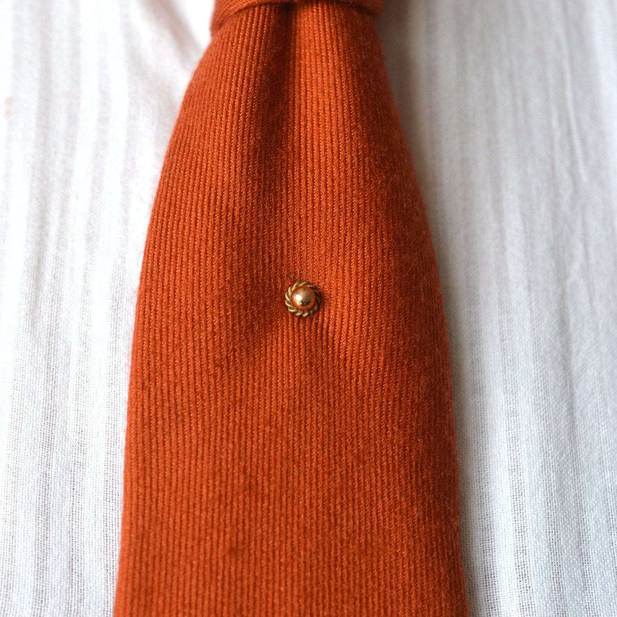 Victorian 9ct Gold Simple Knot & Ball Tie Pin