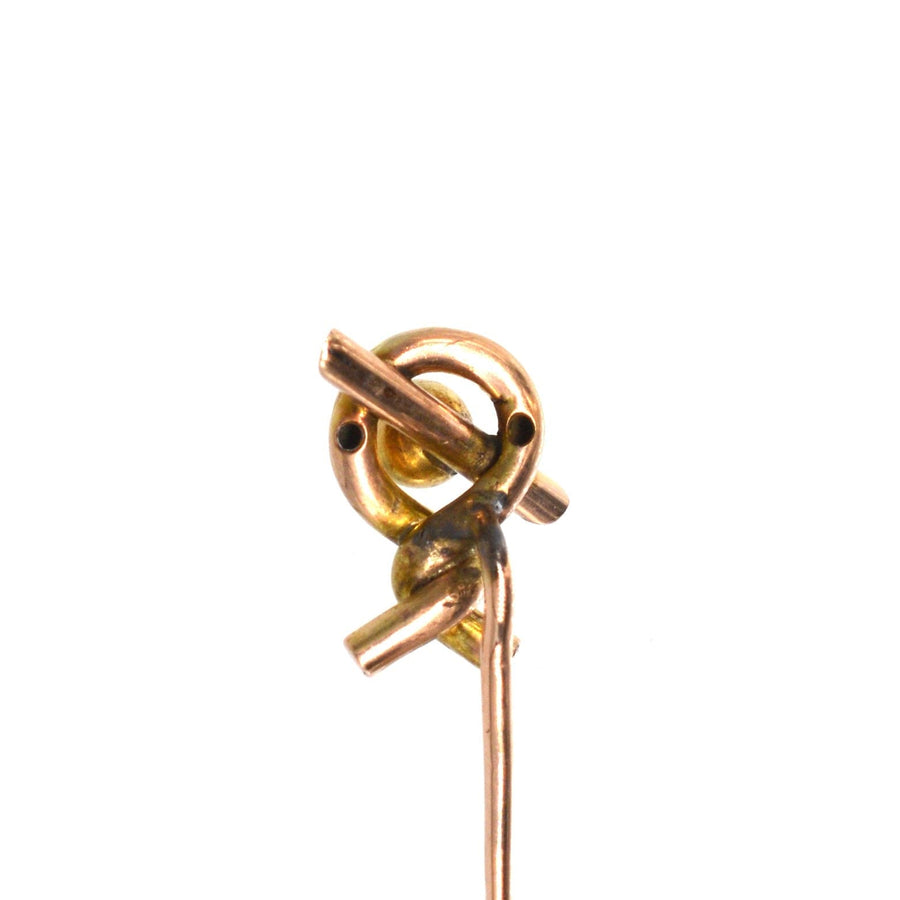 Victorian 9ct Gold Twist Knot Tie Pin