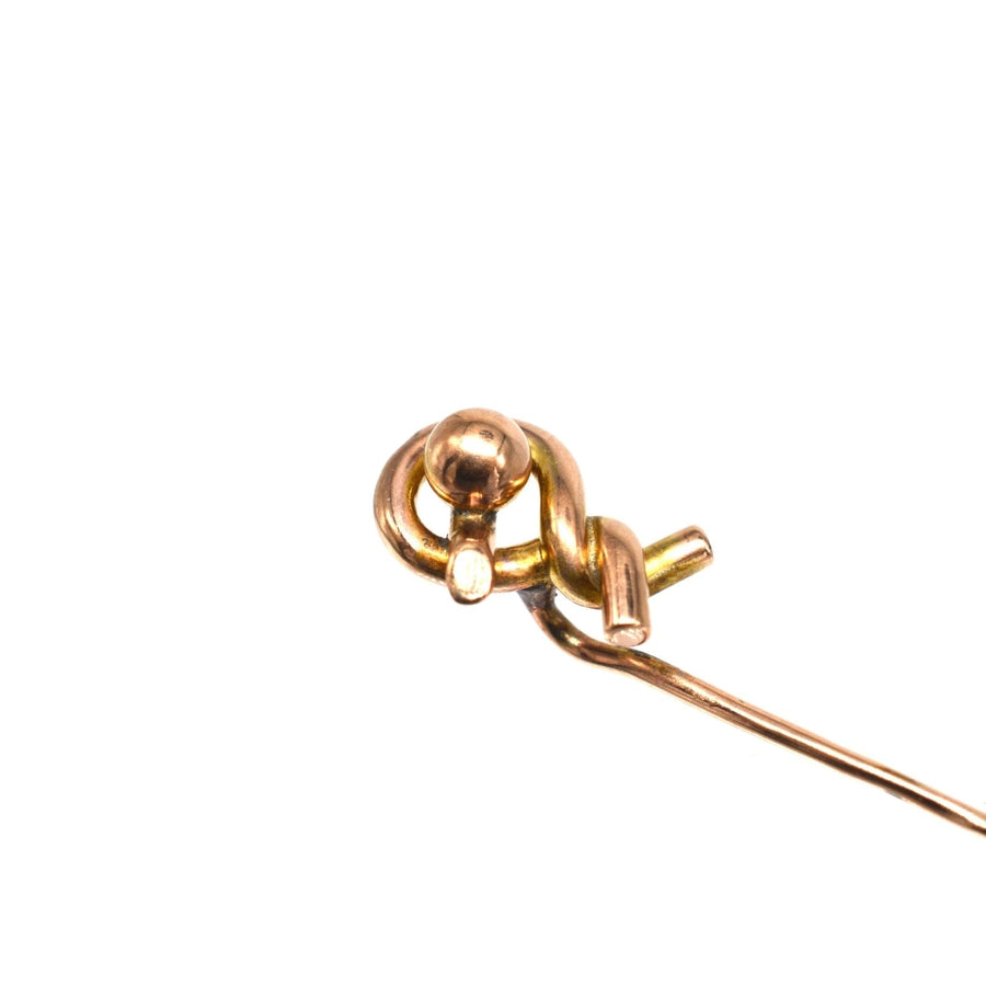 Victorian 9ct Gold Twist Knot Tie Pin