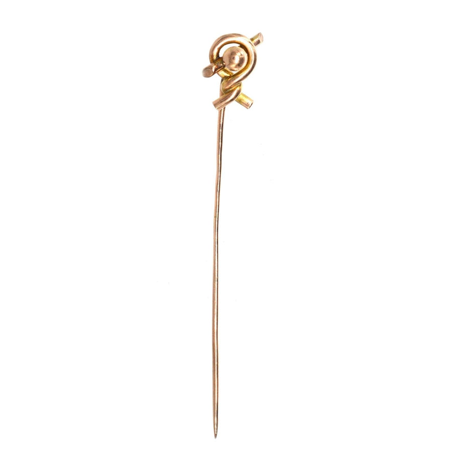 Victorian 9ct Gold Twist Knot Tie Pin