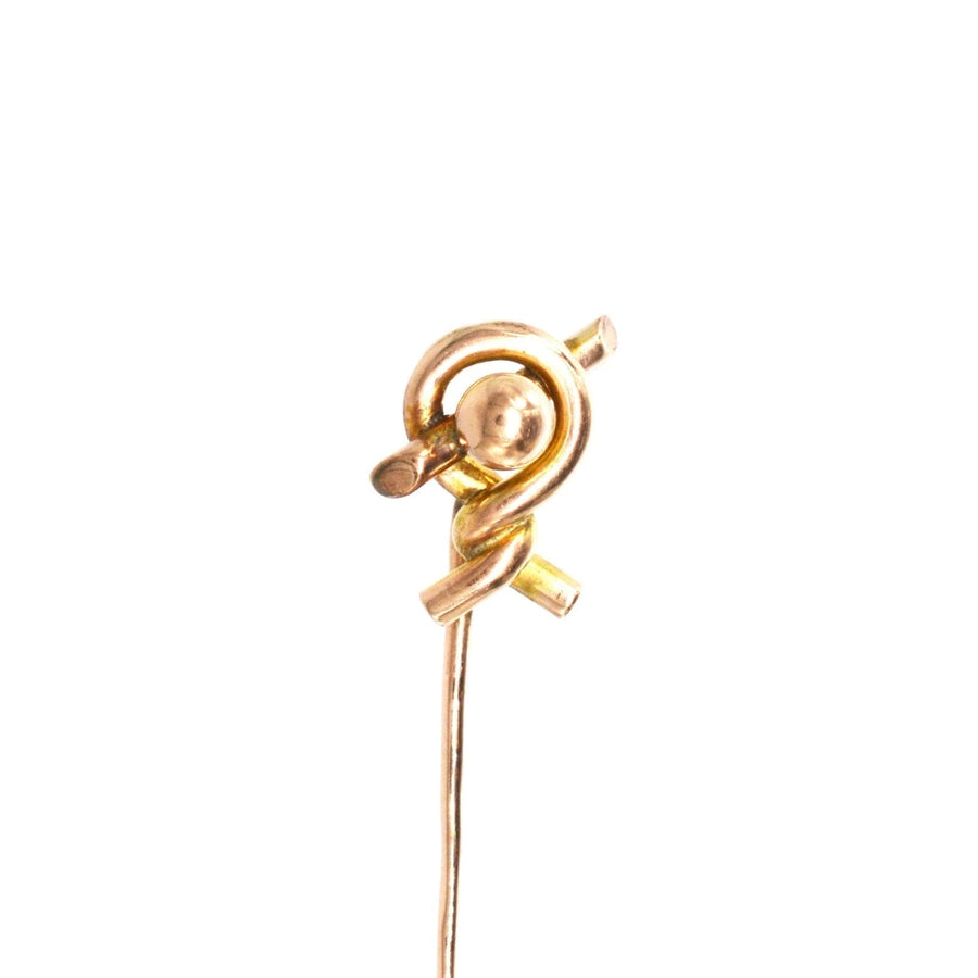 Victorian 9ct Gold Twist Knot Tie Pin