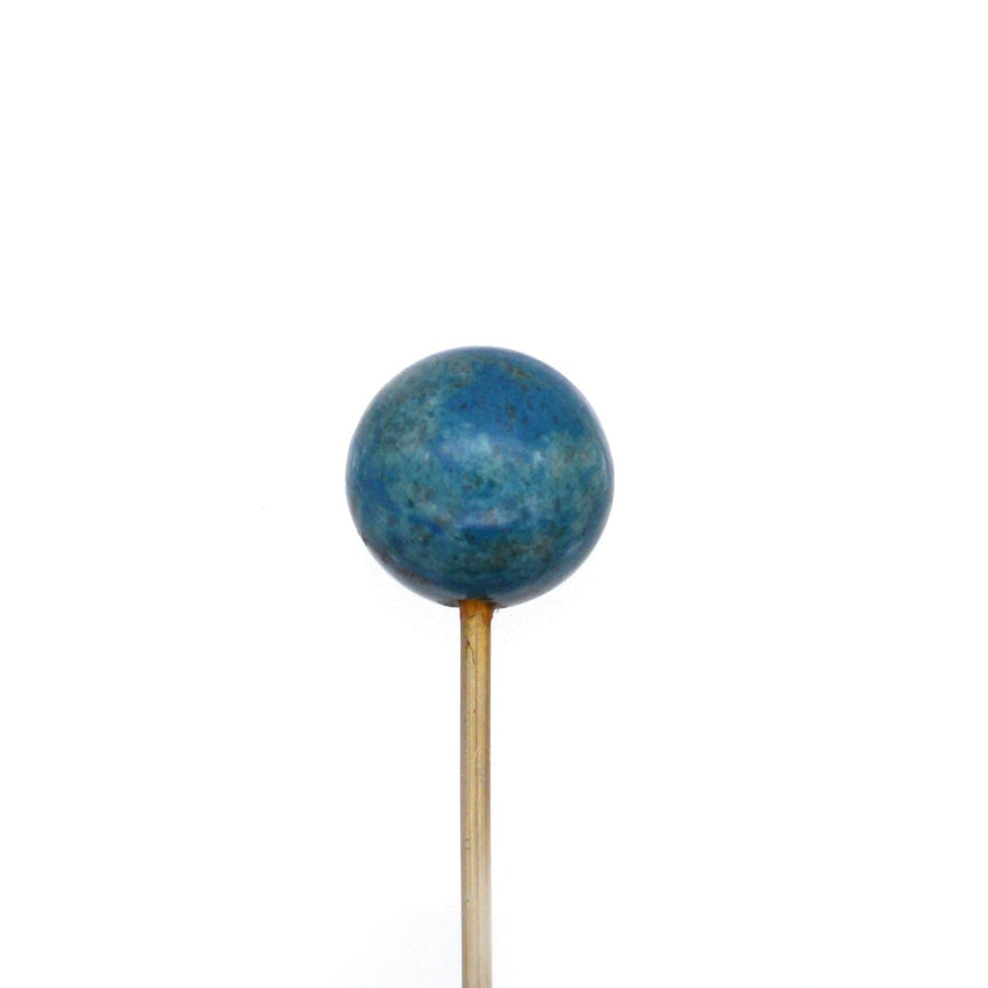 Victorian Gold Lapis Lazuli Sphere Hat/Tie Pin