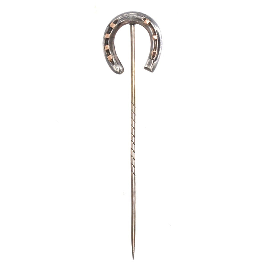 Victorian Large Silver Horseshoe Tie Pin