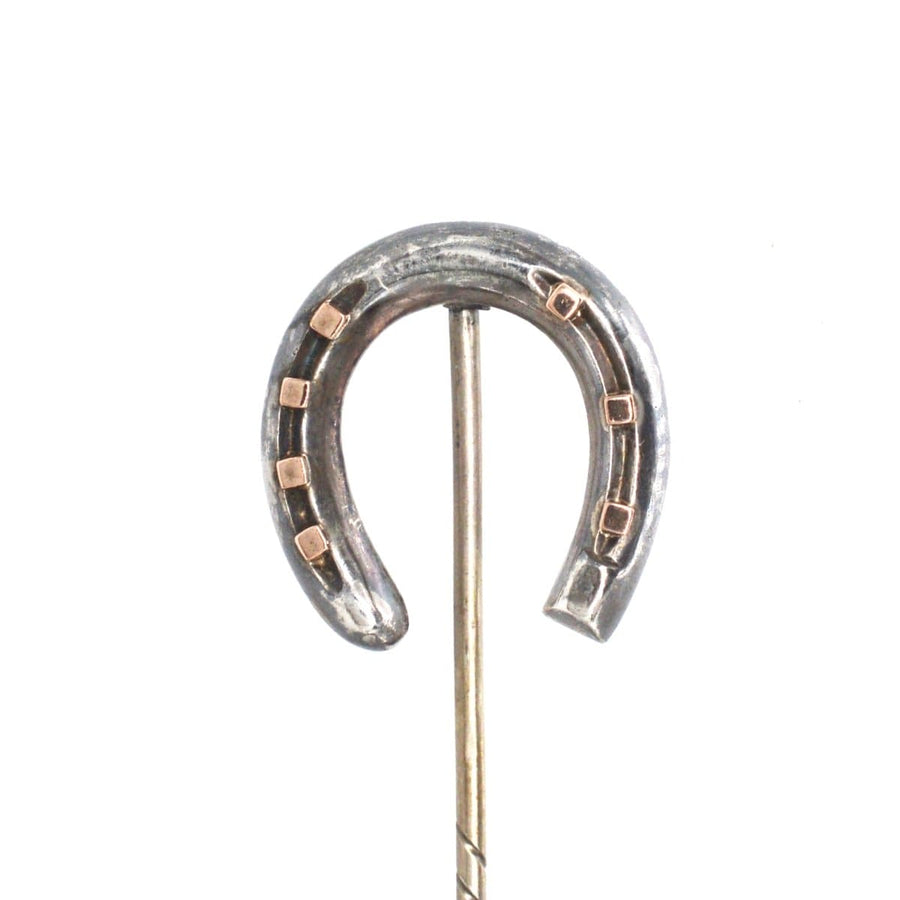 Victorian Large Silver Horseshoe Tie Pin