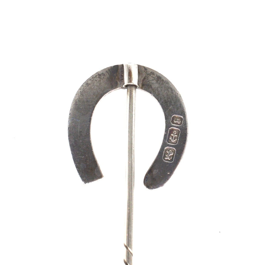 Victorian Large Silver Horseshoe Tie Pin