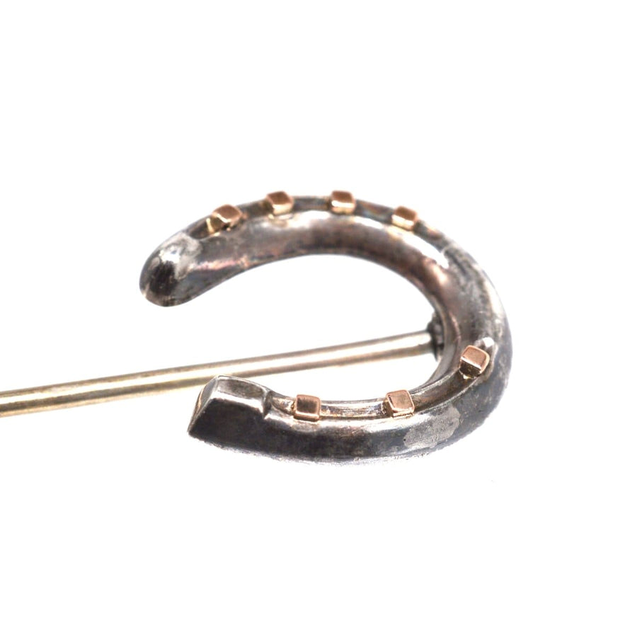 Victorian Large Silver Horseshoe Tie Pin