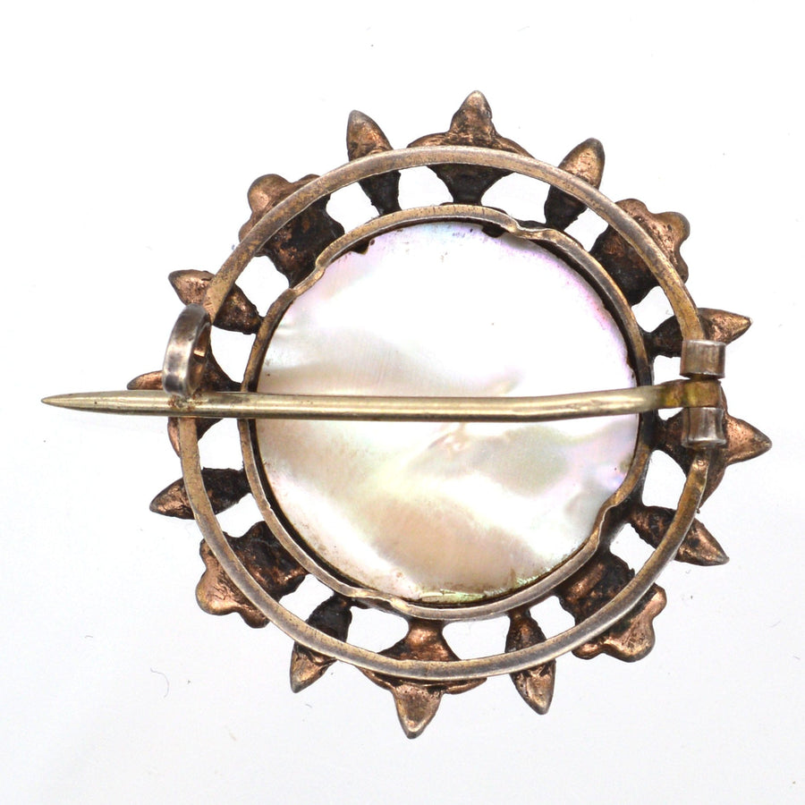 Victorian Neoclassicism Silver Gilt and Pearl Brooch with a Miniature Portrait of a Georgian Lady Brooch | Parkin and Gerrish (UK)