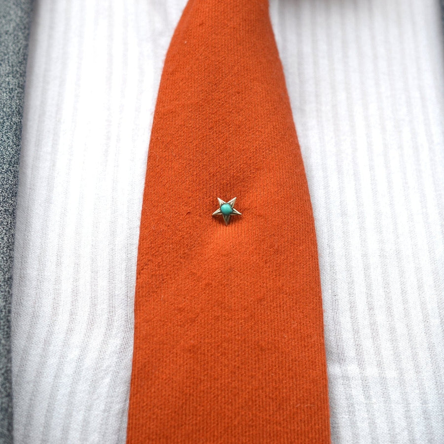 Victorian Silver and Turquoise Star Tie Pin
